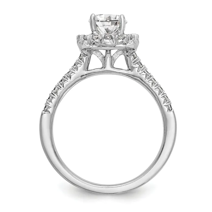 Goldiacom Rings 14kw Oval Halo Simulated Diamond Engagement Ring