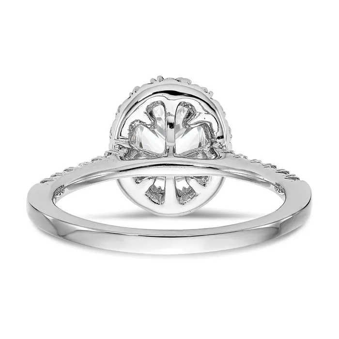 Goldiacom Rings 14kw Oval Halo Simulated Diamond Engagement Ring