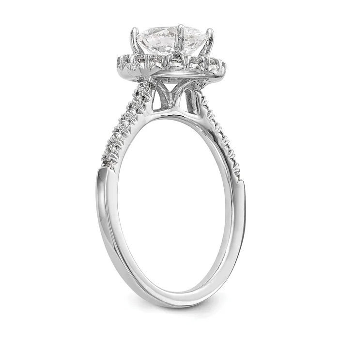 Goldiacom Rings 14kw Oval Halo Simulated Diamond Engagement Ring