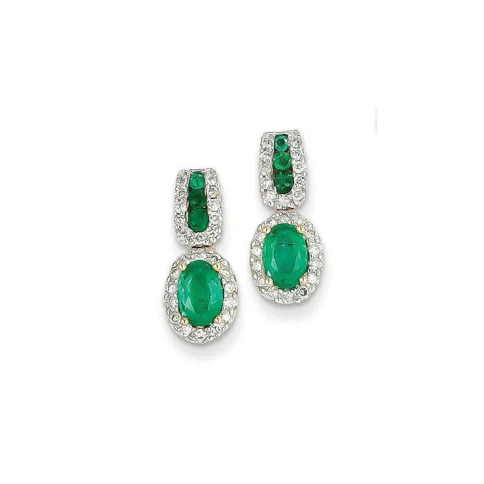 Goldia Earrings 14k Yellow Gold 13Ct Real Diamond u0026 Emerald Earrings Goldia Earrings 14k Yellow Gold 13Ct Real Diamond u0026 Emerald Earrings