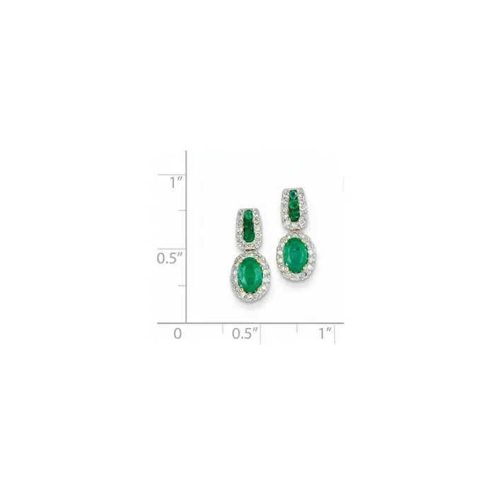 Goldia Earrings 14k Yellow Gold 13Ct Real Diamond u0026 Emerald Earrings
