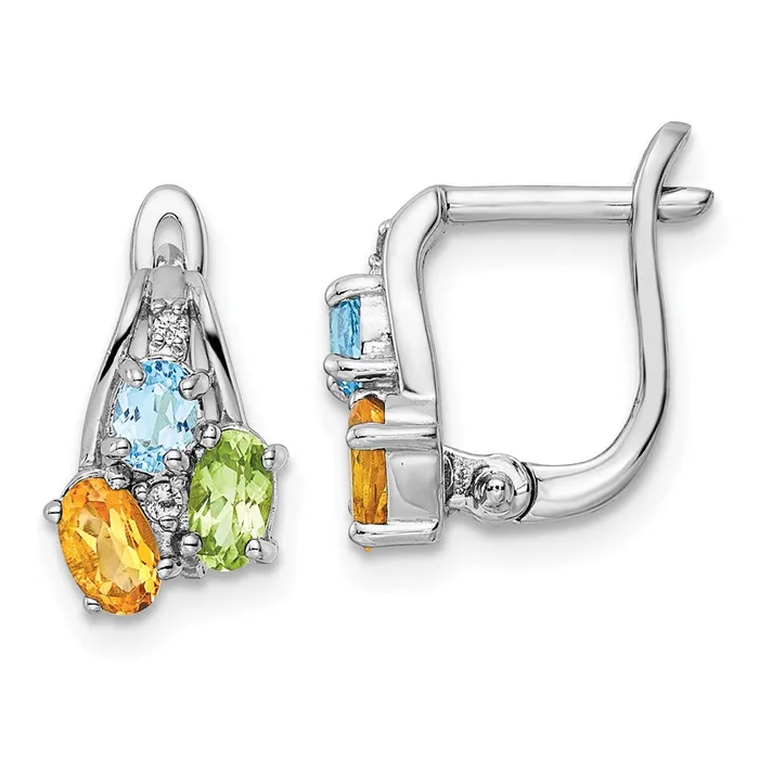 Goldia Earrings Sterling Silver RHplated 150tw PECILSBTWT Hinged Earrings
