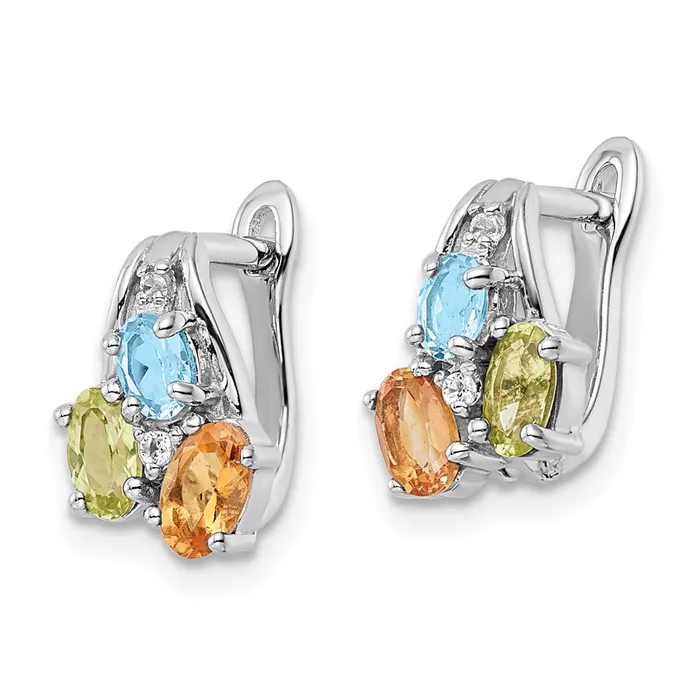 Goldia Earrings Sterling Silver RHplated 150tw PECILSBTWT Hinged Earrings