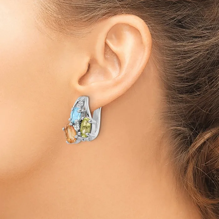 Goldia Earrings Sterling Silver RHplated 150tw PECILSBTWT Hinged Earrings