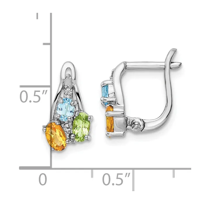 Goldia Earrings Sterling Silver RHplated 150tw PECILSBTWT Hinged Earrings