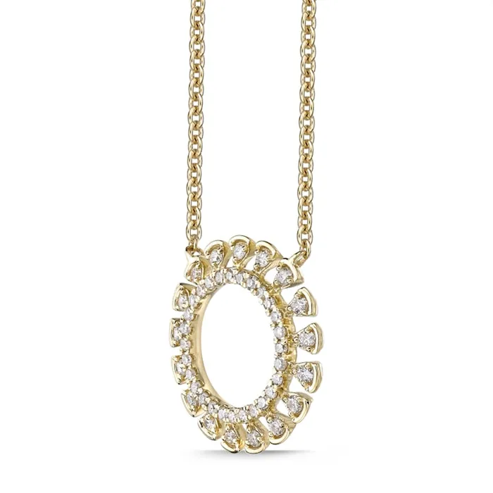 Goldia Necklaces 025 CT TW Composite Natural Diamond Sun Necklace in 10K Yellow Gold Goldia Necklaces 025 CT TW Composite Natural Diamond Sun Necklace in 10K Yellow Gold
