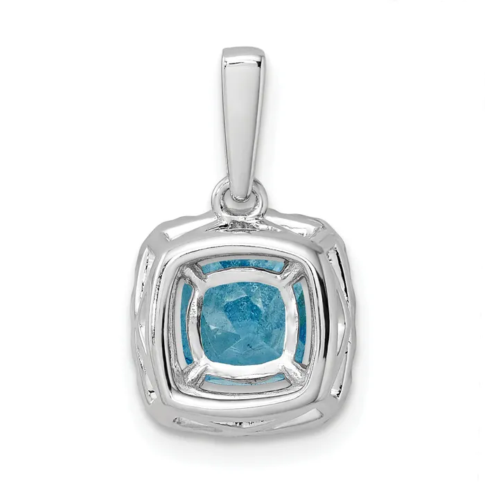 Goldia Necklaces 14k White Gold 14 Ct Lab Grown Diamond VSSI G December Birthstone Blue Topaz Halo Pendant