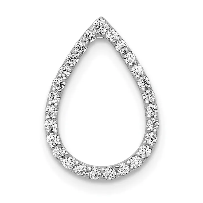 Goldia Necklaces 14k White Gold 15ct Real Diamond Teardrop Chain Slide