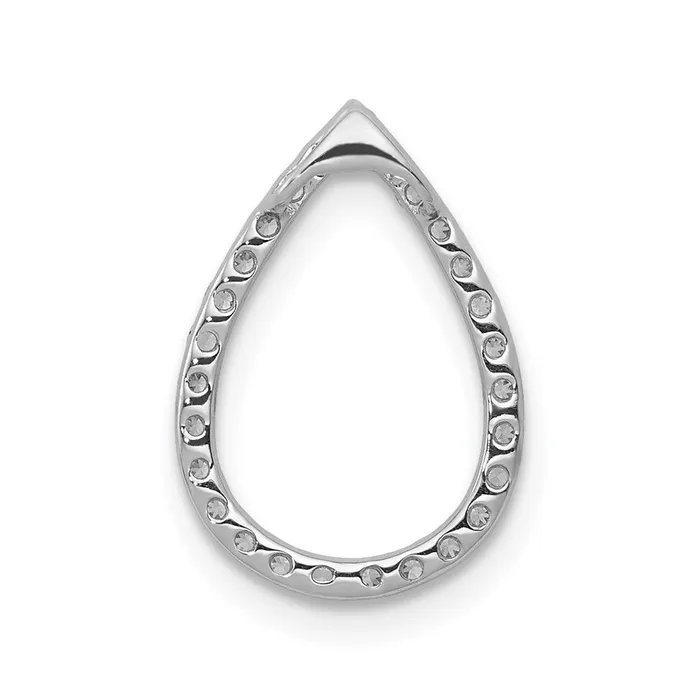 Goldia Necklaces 14k White Gold 15ct Real Diamond Teardrop Chain Slide