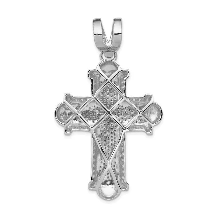 Goldia Necklaces 14k White Gold 78ct Real Diamond Cross Pendant