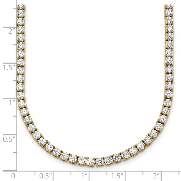 Goldia Necklaces 14k Yellow Gold 17 78 Ct Lab Grown Diamond VSSI G Round 24 inch Straight Tennis Necklace
