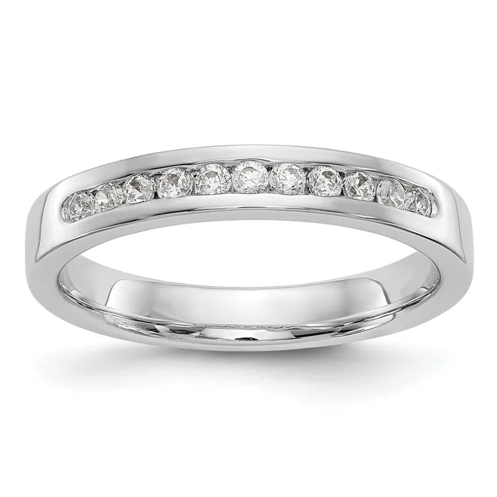 Goldia Rings 022ct CZ Solid Real 14K White Gold 11Stone Channel Wedding Band Ring Goldia Rings 022ct CZ Solid Real 14K White Gold 11Stone Channel Wedding Band Ring