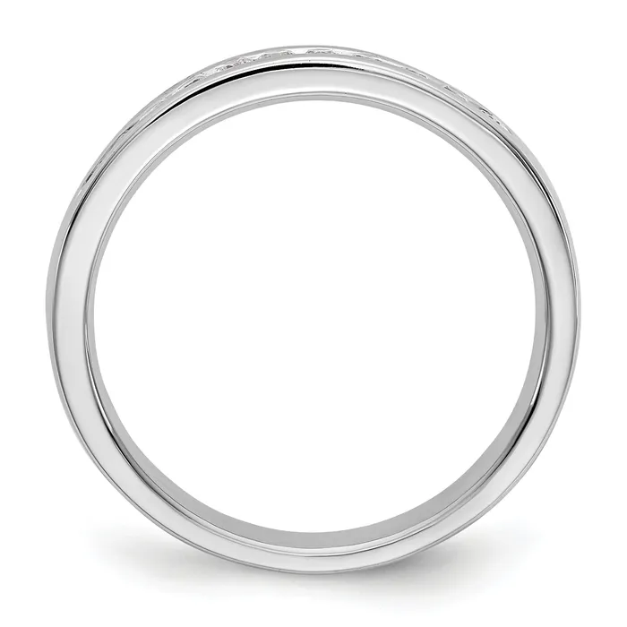 Goldia Rings 022ct CZ Solid Real 14K White Gold 11Stone Channel Wedding Band Ring
