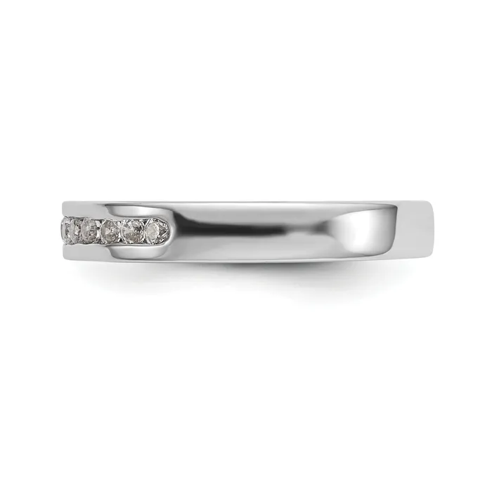 Goldia Rings 022ct CZ Solid Real 14K White Gold 11Stone Channel Wedding Band Ring