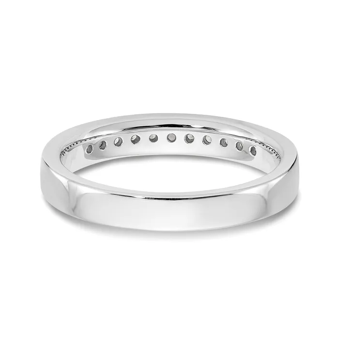 Goldia Rings 022ct CZ Solid Real 14K White Gold 11Stone Channel Wedding Band Ring