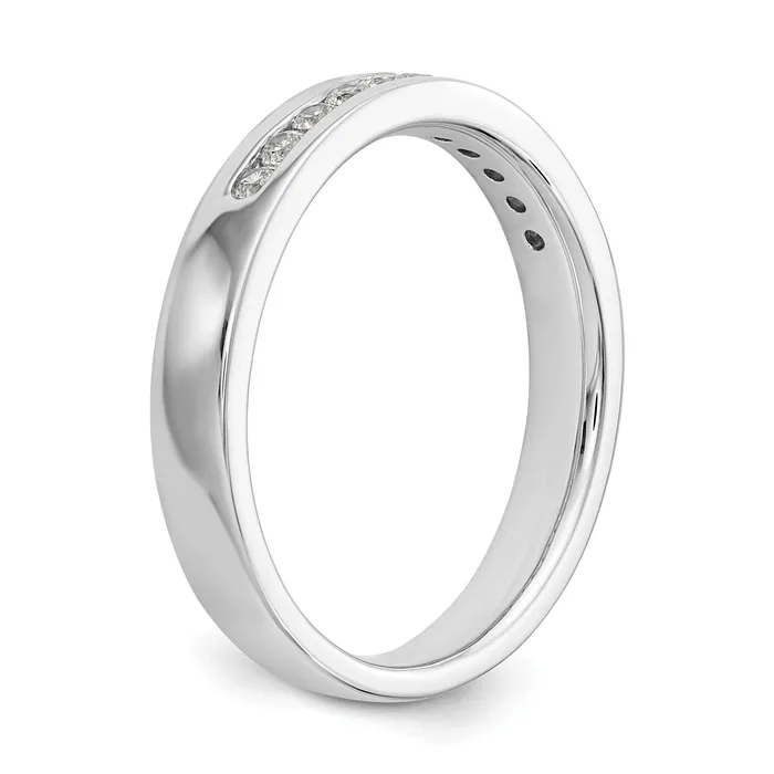 Goldia Rings 022ct CZ Solid Real 14K White Gold 11Stone Channel Wedding Band Ring