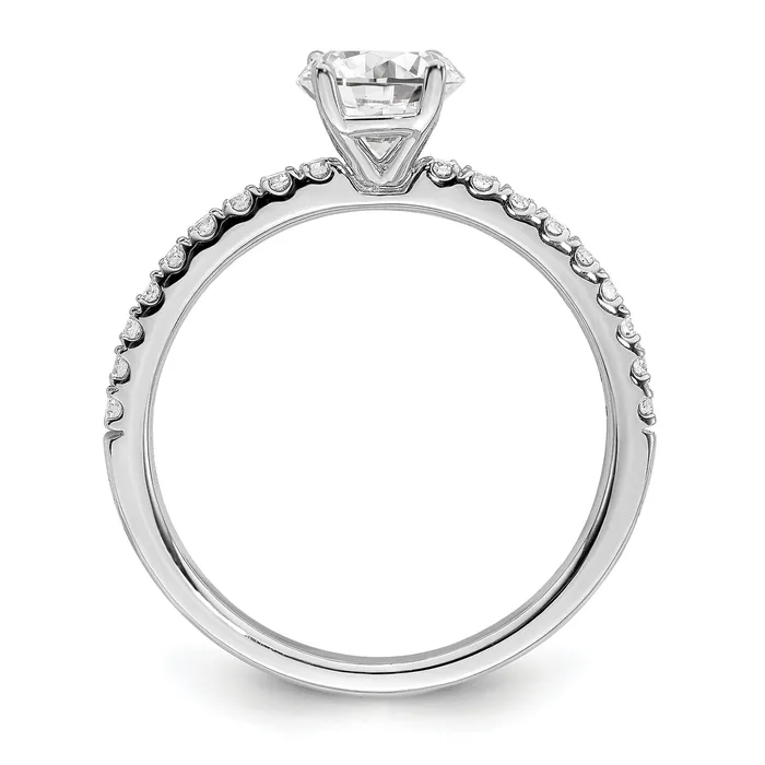 Goldia Rings 14k White Gold 1 Ct Lab Grown Diamond VSSI G Round Engagement Ring