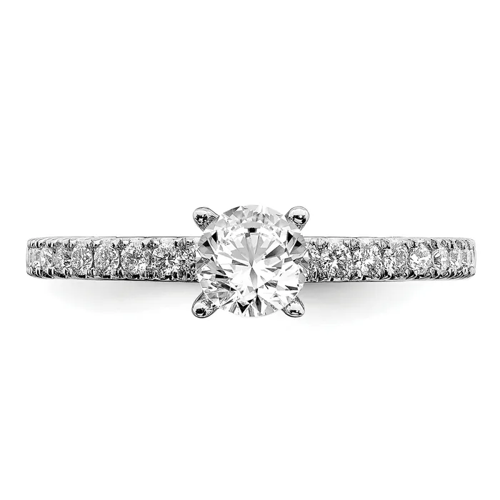 Goldia Rings 14k White Gold 1 Ct Lab Grown Diamond VSSI G Round Engagement Ring