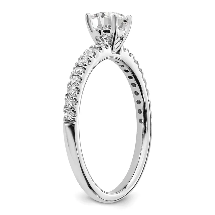 Goldia Rings 14k White Gold 1 Ct Lab Grown Diamond VSSI G Round Engagement Ring