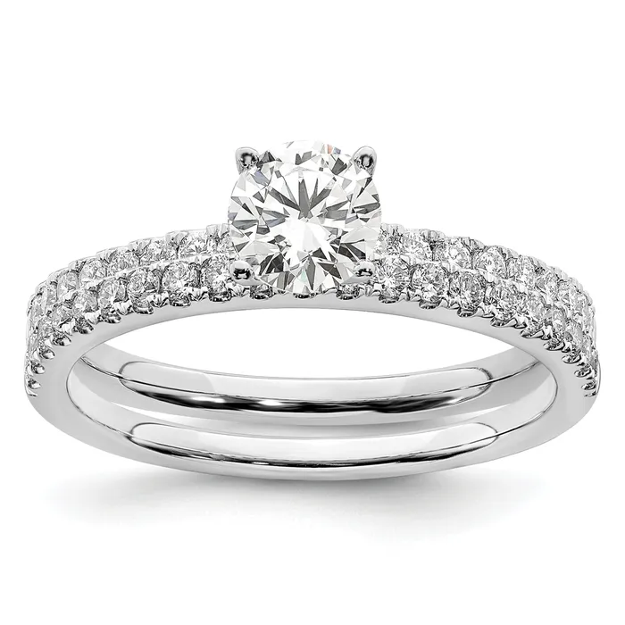 Goldia Rings 14k White Gold 1 Ct Lab Grown Diamond VSSI G Round Engagement Ring