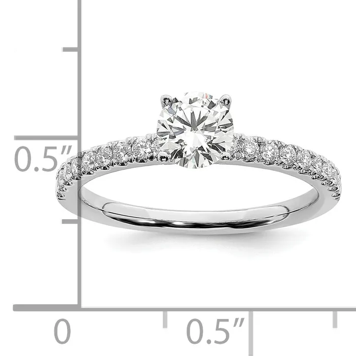 Goldia Rings 14k White Gold 1 Ct Lab Grown Diamond VSSI G Round Engagement Ring