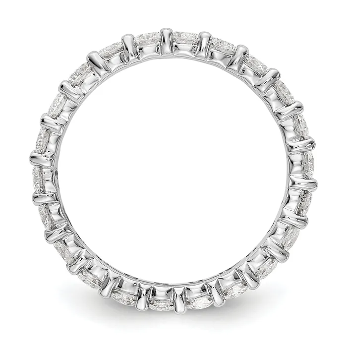 Goldia Rings 14k White Gold 2 Ct Lab Grown Diamond VSSI G Shared Prong Eternity Band Ring