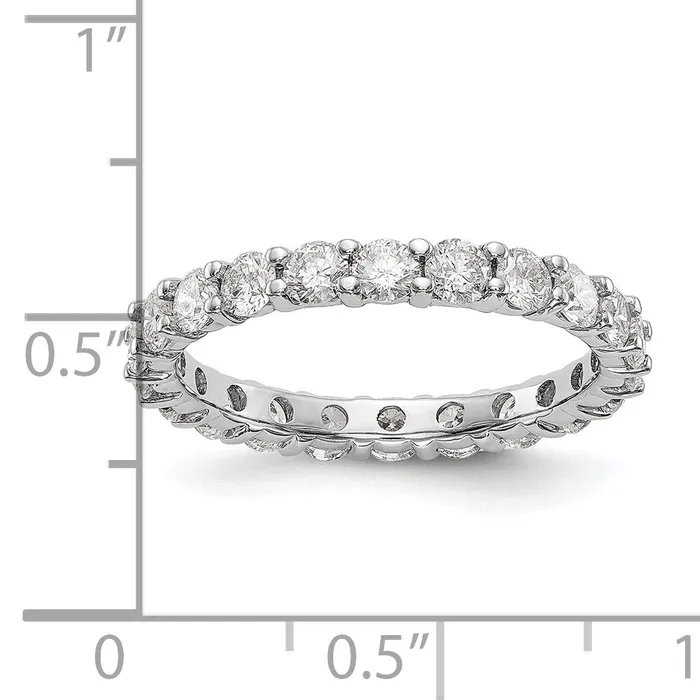 Goldia Rings 14k White Gold 2 Ct Lab Grown Diamond VSSI G Shared Prong Eternity Band Ring