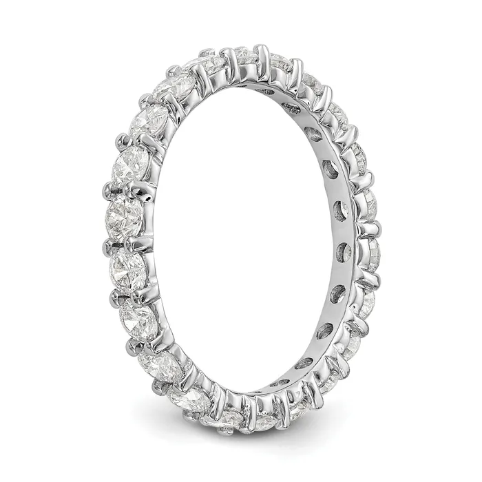Goldia Rings 14k White Gold 2 Ct Lab Grown Diamond VSSI G Shared Prong Eternity Band Ring