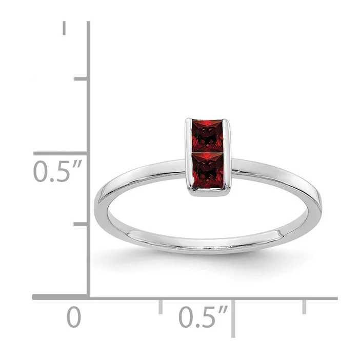 Goldia Rings 14k White Gold Garnet Ring
