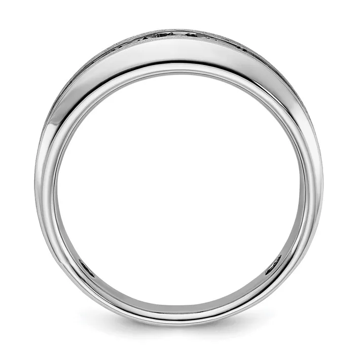Goldia Rings 14k White Gold Mens Polished and Brushed Diamond Ring Mounting