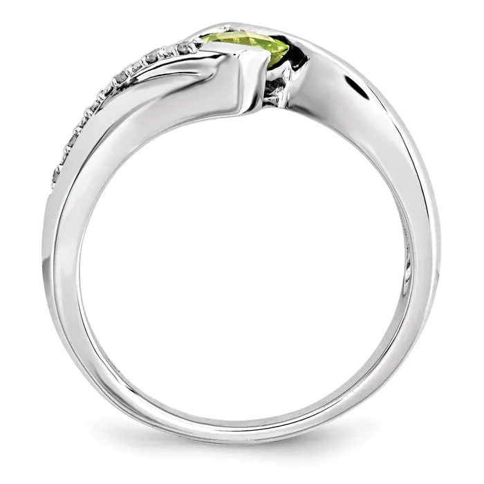 Goldia Rings 14K White Gold Real Diamond u0026 Peridot Ring