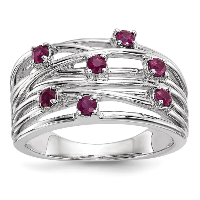 Goldia Rings 14k White Gold Ruby Ring