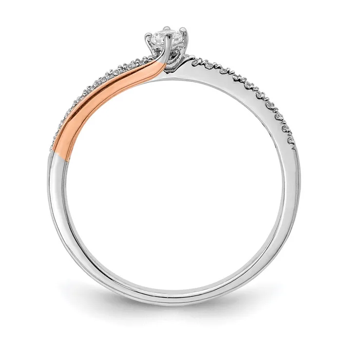 Goldia Rings 14k White Rose Gold Real Diamond Promise Ring