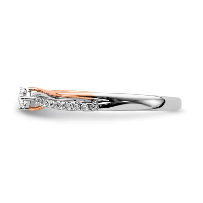 Goldia Rings 14k White Rose Gold Real Diamond Promise Ring