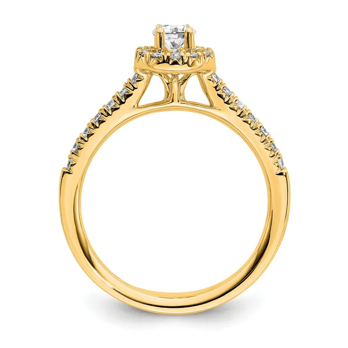 Goldia Rings 14k Yellow Gold 34 Ct Lab Grown Diamond VSSI G Round Halo Engagement Ring