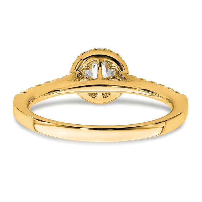 Goldia Rings 14k Yellow Gold 34 Ct Lab Grown Diamond VSSI G Round Halo Engagement Ring