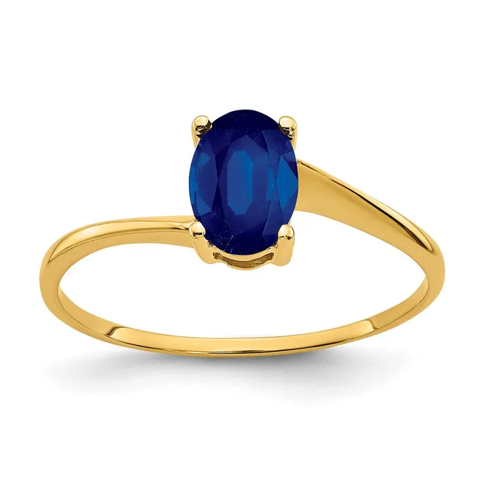 Goldia Rings 14K Yellow Gold 7x5mm Oval Sapphire ring