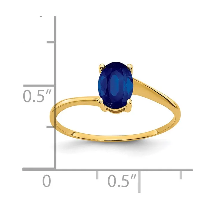Goldia Rings 14K Yellow Gold 7x5mm Oval Sapphire ring
