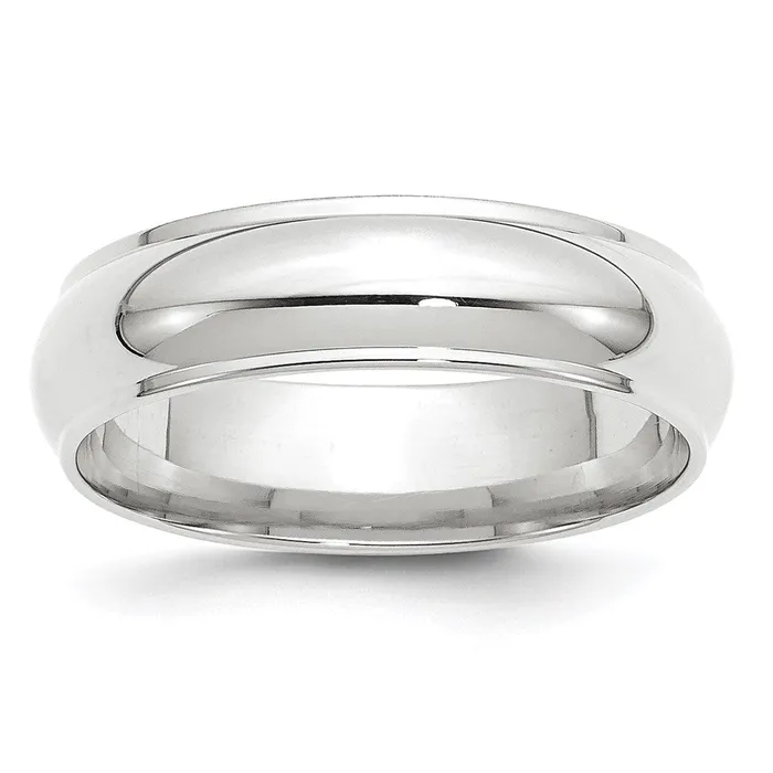Goldia Rings Solid 10K White Gold 6mm Half Round with Edge MensWomens Wedding Band Ring Size 14 Goldia Rings Solid 10K White Gold 6mm Half Round with Edge MensWomens Wedding Band Ring Size 14