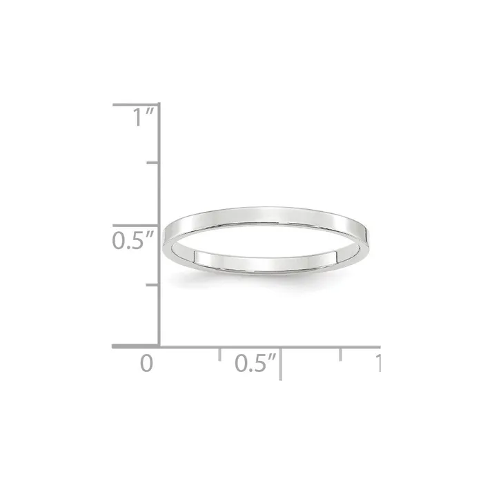 Goldia Rings Solid 14K White Gold 2mm Light Weight Flat MensWomens Wedding Band Ring Size 8 Goldia Rings Solid 14K White Gold 2mm Light Weight Flat MensWomens Wedding Band Ring Size 8