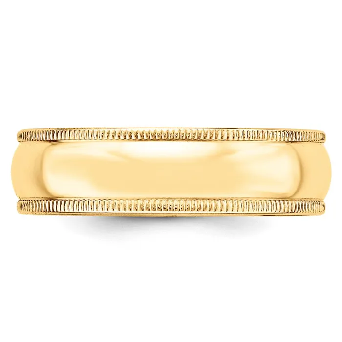 Goldia Rings Solid 18K Yellow Gold 6mm Milgrain HalfRound Wedding MensWomens Wedding Band Ring Size 8 Goldia Rings Solid 18K Yellow Gold 6mm Milgrain HalfRound Wedding MensWomens Wedding Band Ring Size 8