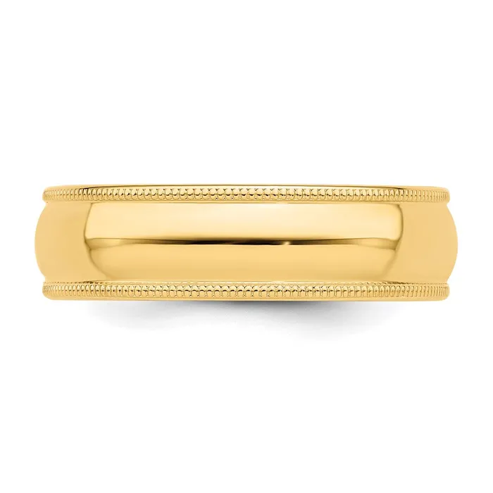 Goldia Rings Solid 18K Yellow Gold 6mm Milgrain HalfRound Wedding MensWomens Wedding Band Ring Size 8 Goldia Rings Solid 18K Yellow Gold 6mm Milgrain HalfRound Wedding MensWomens Wedding Band Ring Size 8