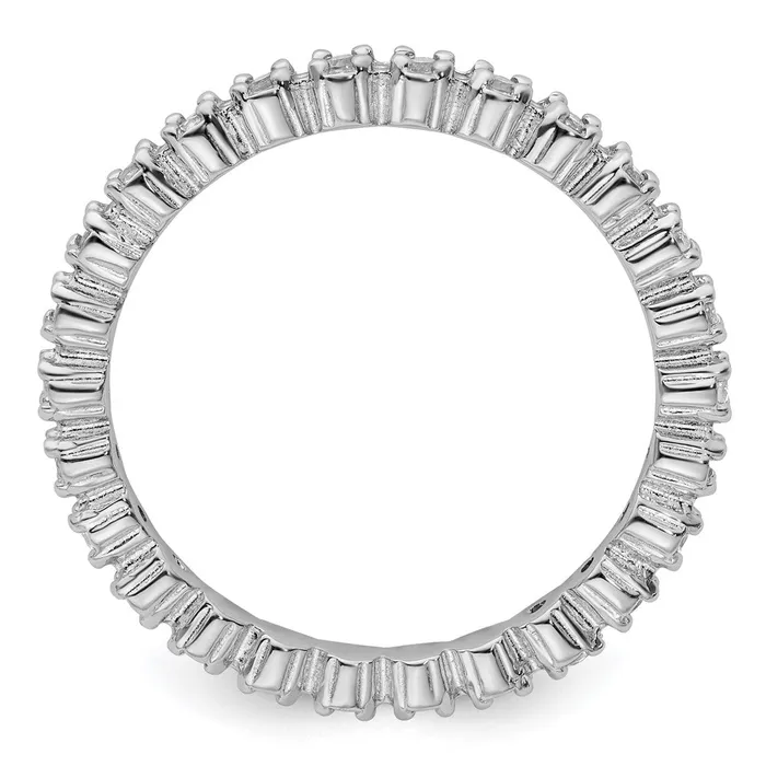 Goldia Rings Sterling Silver Stackable Expressions White Topaz Ring