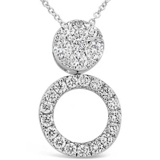 JMS always Necklaces Original Tresorra 18K White Gold TwoWay Round Halo Illusion Diamond Pendant Necklace JMS always Necklaces Original Tresorra 18K White Gold TwoWay Round Halo Illusion Diamond Pendant Necklace