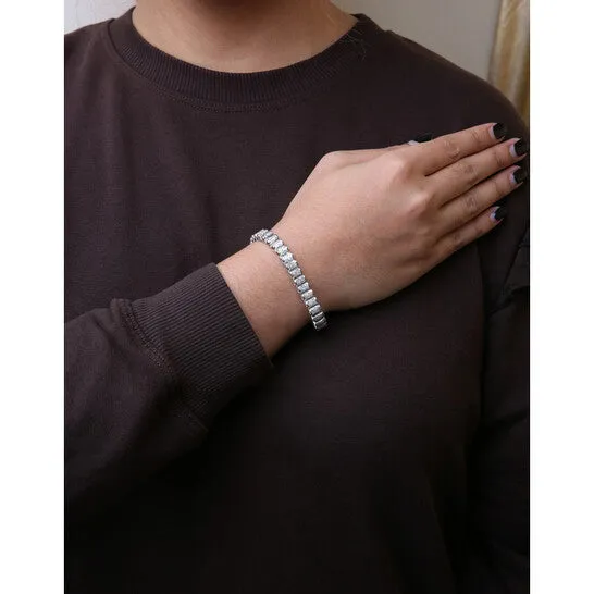 JMS always Original 14K White Gold 500 Cttw Square Princess Cut White Diamond Rectangular Invisible Set Link Tennis Bracelet HI Color SI2I1 Clarity Bracelets JMS always Original 14K White Gold 500 Cttw Square Princess Cut White Diamond Rectangular Invisible Set Link Tennis Bracelet HI Color SI2I1 Clarity Bracelets