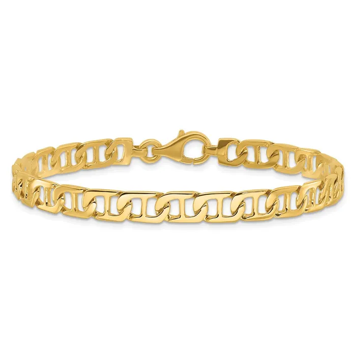MDS Solid 14K Yellow Gold 18 inch 65mm Hand Polished Fancy Anchor Link with Fancy Lobster Clasp Chain Necklace Necklaces MDS Solid 14K Yellow Gold 18 inch 65mm Hand Polished Fancy Anchor Link with Fancy Lobster Clasp Chain Necklace Necklaces