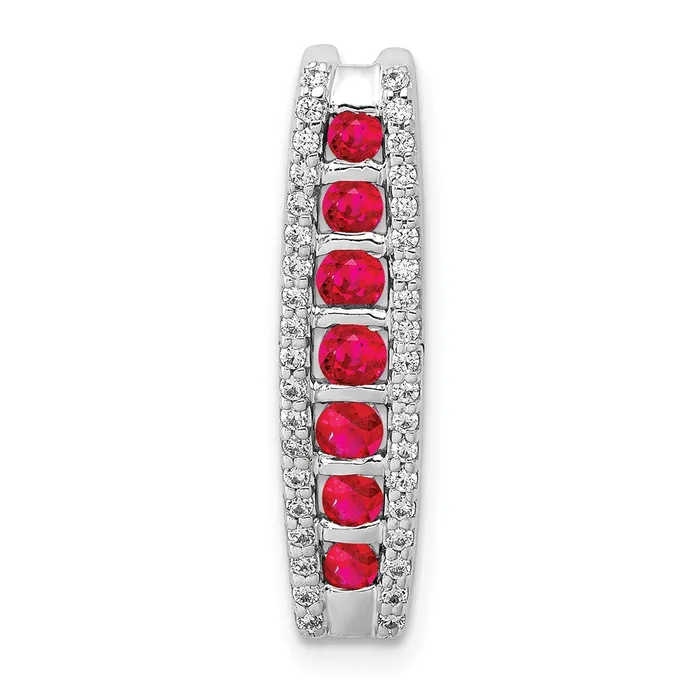 Necklaces Goldia 14k White Gold Real Diamond and 36 Ruby Fancy Chain Slide Necklaces Goldia 14k White Gold Real Diamond and 36 Ruby Fancy Chain Slide