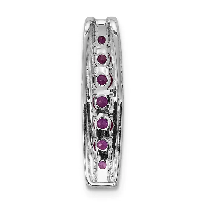 Necklaces Goldia 14k White Gold Real Diamond and 36 Ruby Fancy Chain Slide