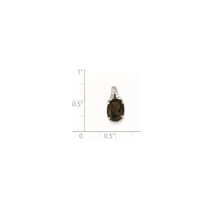 Necklaces Sterling Silver Diamond u0026 Smoky Quartz Oval Pendant Goldia