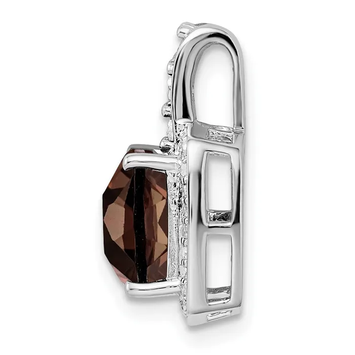 Necklaces Sterling Silver Rhodiumplated Diamond Smoky Quartz Pendant Goldia